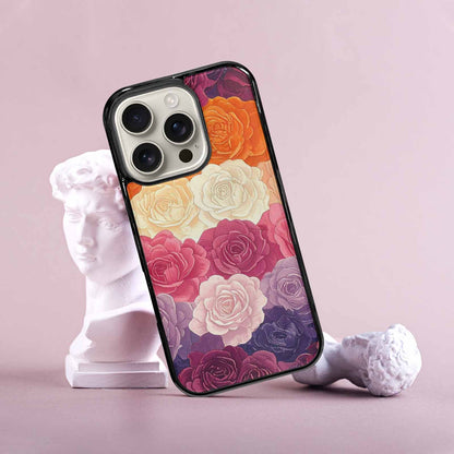 iPhone 16 Pro Case — Lesbian Flag Color Theme Small Rainbow, Custom Print Case Cover