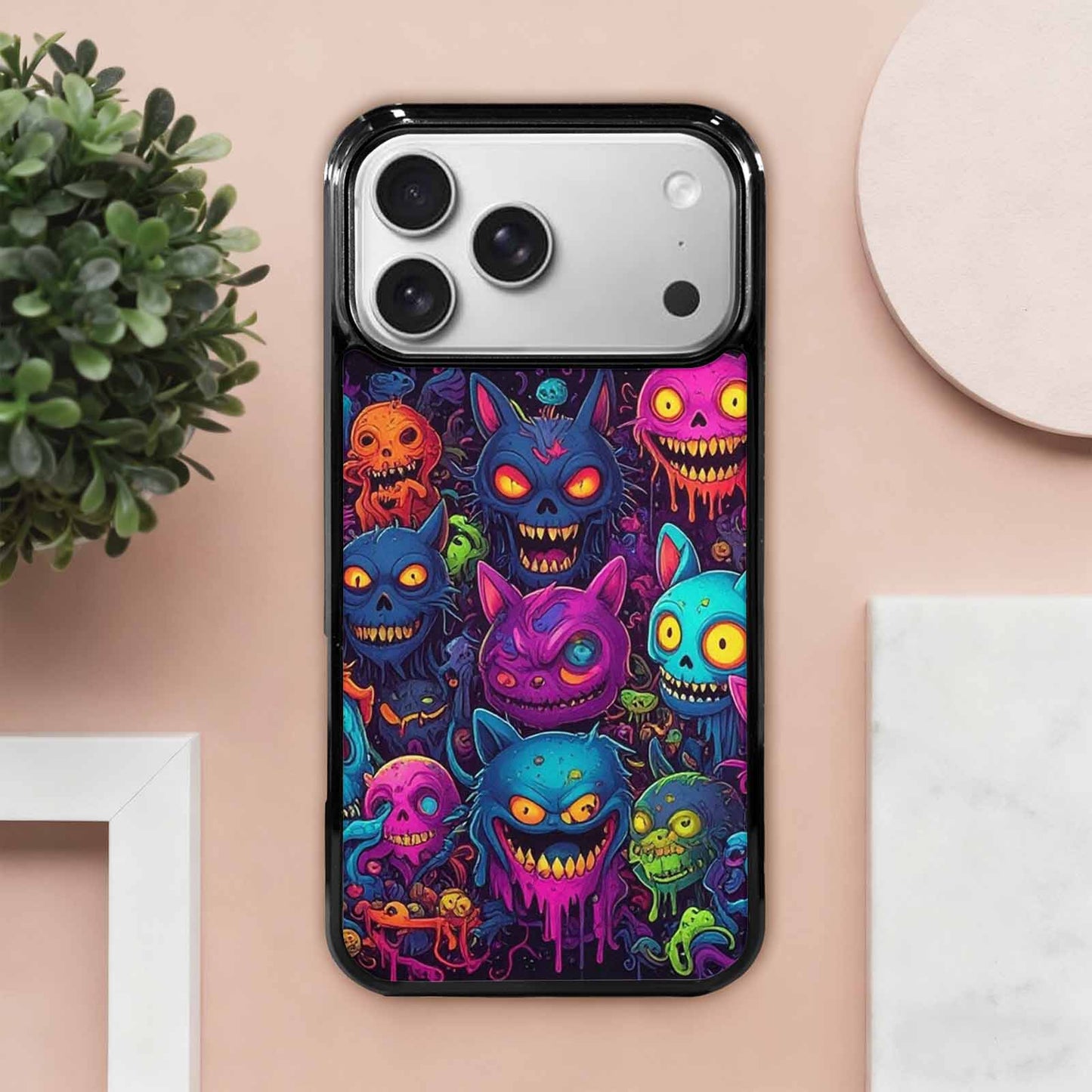 iPhone 17 Pro Max Case — Mixed Toxic Glow Creature Cartoon Cute, Custom Designed Case Cover