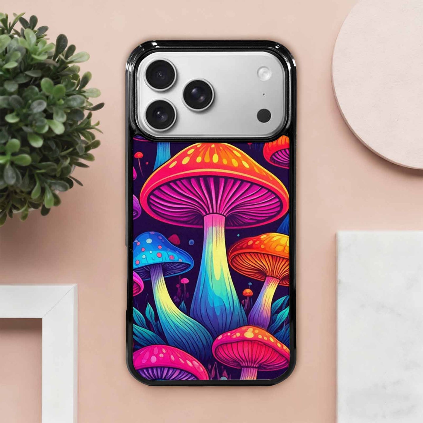 iPhone 17 Pro Max Case — Psychedelic Mushroom Cartoon Pattern Cartoon Cute, Personalized Phone Case