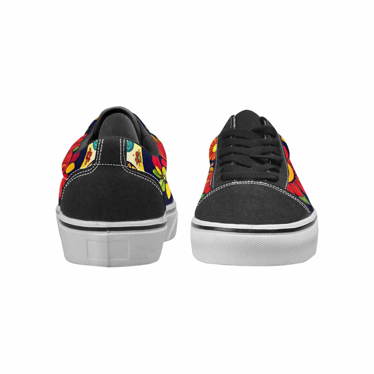 WOMEN'S Sunflowers And Skulls Canvas Lace-Up Aesthetic Custom Sneakers