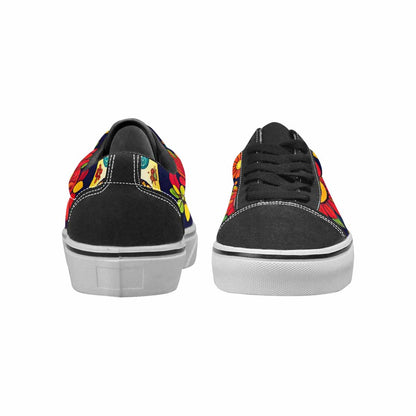 WOMEN'S Sunflowers And Skulls Canvas Lace-Up Aesthetic Custom Sneakers