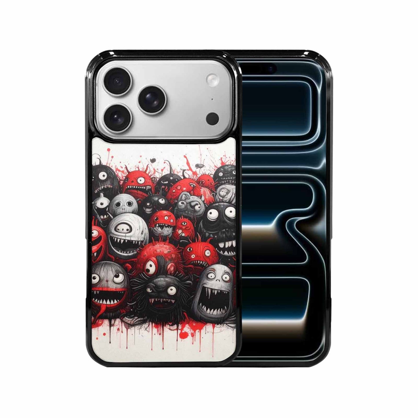 iPhone 17 Pro Max Case — Black &amp; Red Ink Cartoon Cute, Custom Designed Case Cover