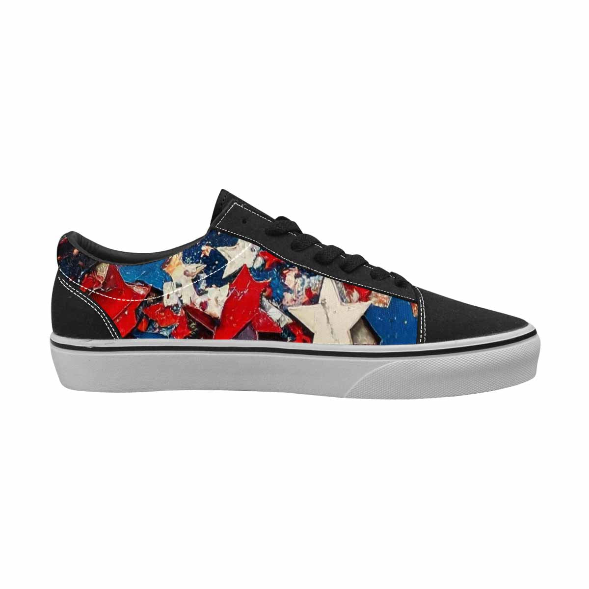 WOMEN'S Patriotic Stars Stripes Lace-Up Canvas Kaleidoscope Custom Sneakers
