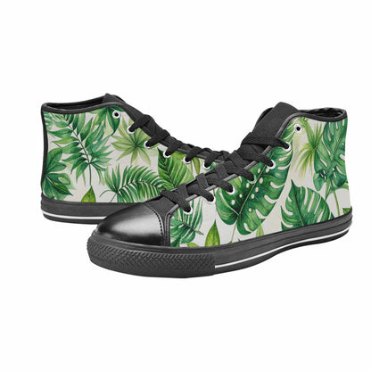 WOMEN'S Seven-Point Palmate Leaf High Top Canvas Cottagecore Sneakers