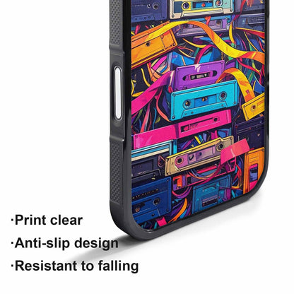iPhone 17 Pro Max Case — Retro Cassette Tape Pattern Retro Vintage, Personalized Phone Case