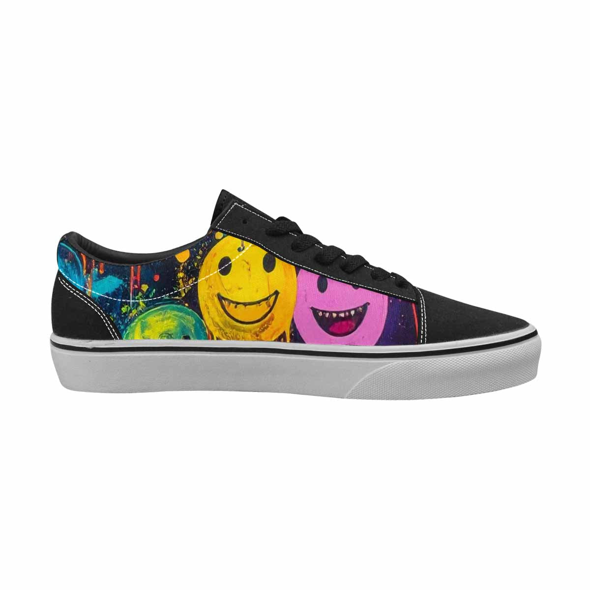 WOMEN'S Smiley Faces  Glow Lace-Up Canvas Dreamcore Shoes