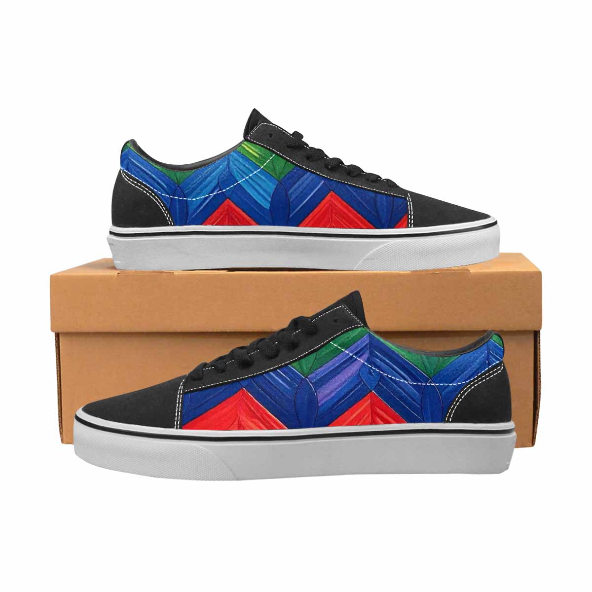 MEN'S Rainbow Pride Flag Canvas Lace-Up Neon Fantasy Custom Shoes