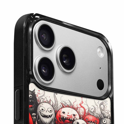 iPhone 17 Pro Max Case — Black &amp; Red Ink Cartoon Cute, Custom Printed Phone Case