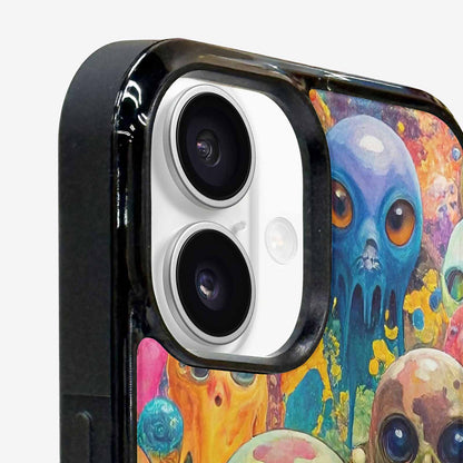 iPhone 16 Plus Case — Aliens Camomelting Aliens Patt E6l, Unique Phone Case Design