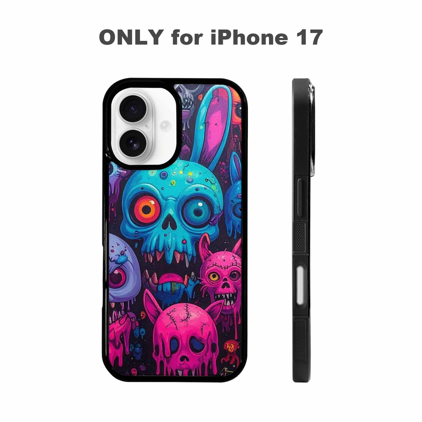 iPhone 17 Case — Mixed Toxic Glow Creature Cartoon Cute, Custom Made Phone Cover