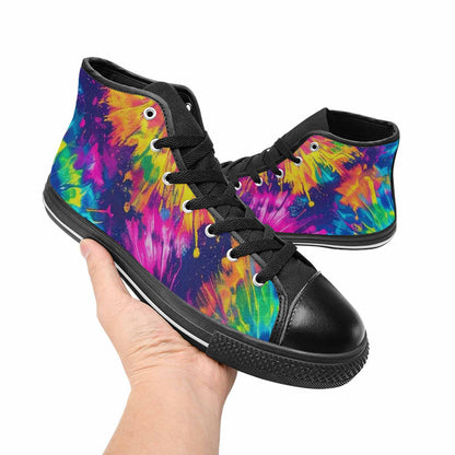 MEN'S Tie Dye - High Top Canvas Y2K Custom Shoes