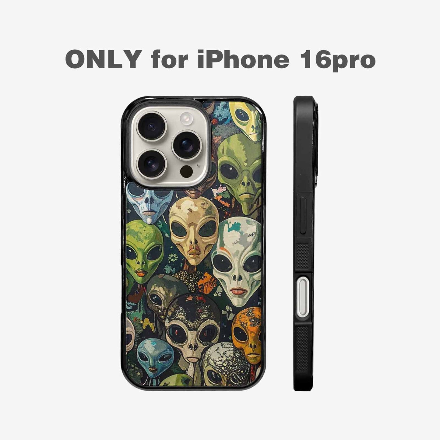 iPhone 16 Pro Case — Aliens Camo Aliens Pattern Hundreds Of, Custom Art Phone Cover