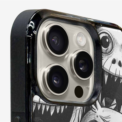 iPhone 15 Pro Max Case — Black And White Monster Face Collage, Custom Designed Case Cover