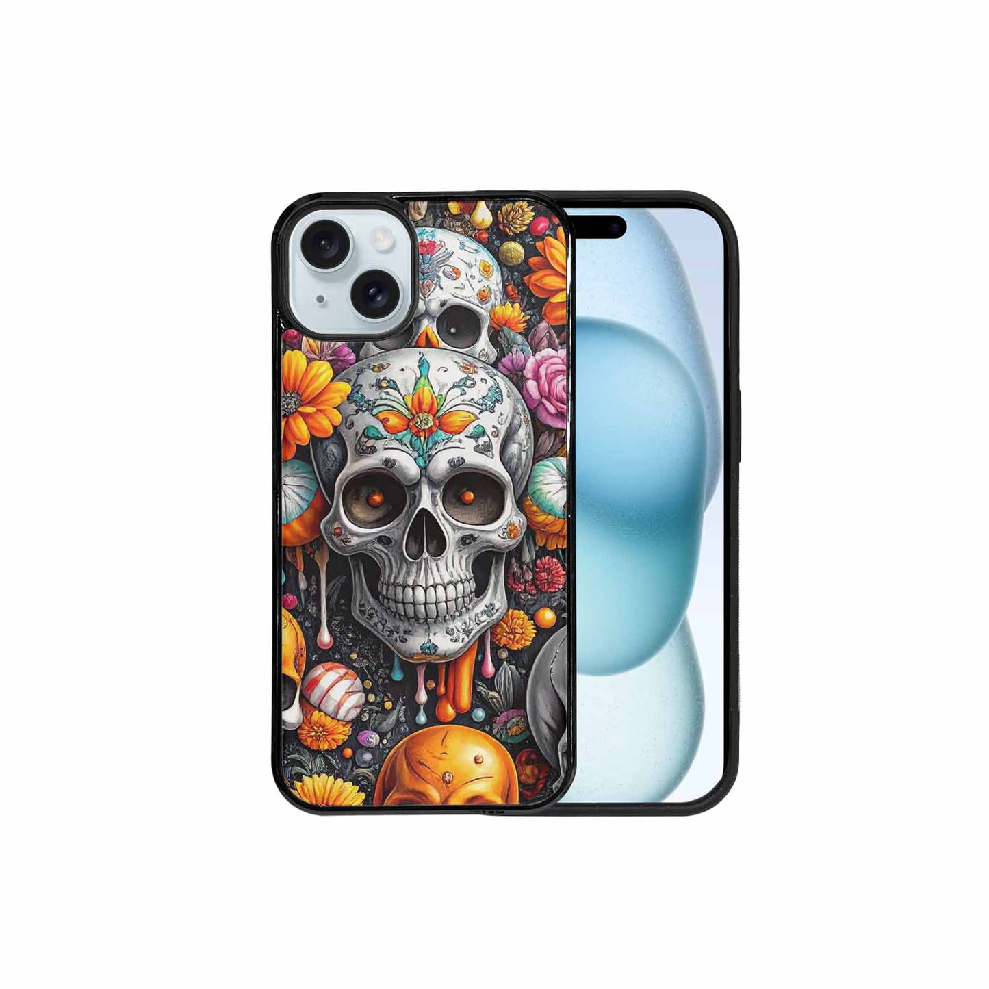 iPhone 15 Plus Case — Greyscale Black And White Dark Black, Unique Phone Case Design