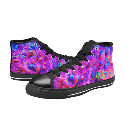 WOMEN'S Cc Acid Bath Art High Top Canvas Aesthetic Sneakers