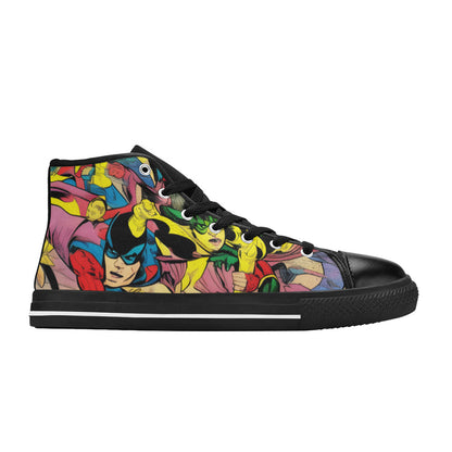MEN'S Retro Comic Art Men’S High Top Canvas Grunge Custom Shoes