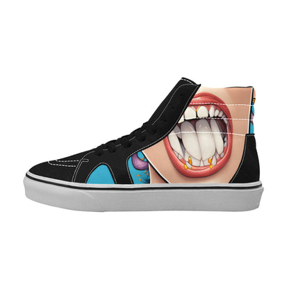 MEN'S Comic Mouth Art One High Top Skateboarding Grunge Shoes