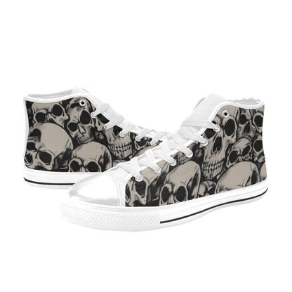 WOMEN'S Cc Retro Skulls Art High Top Canvas Y2K Sneakers