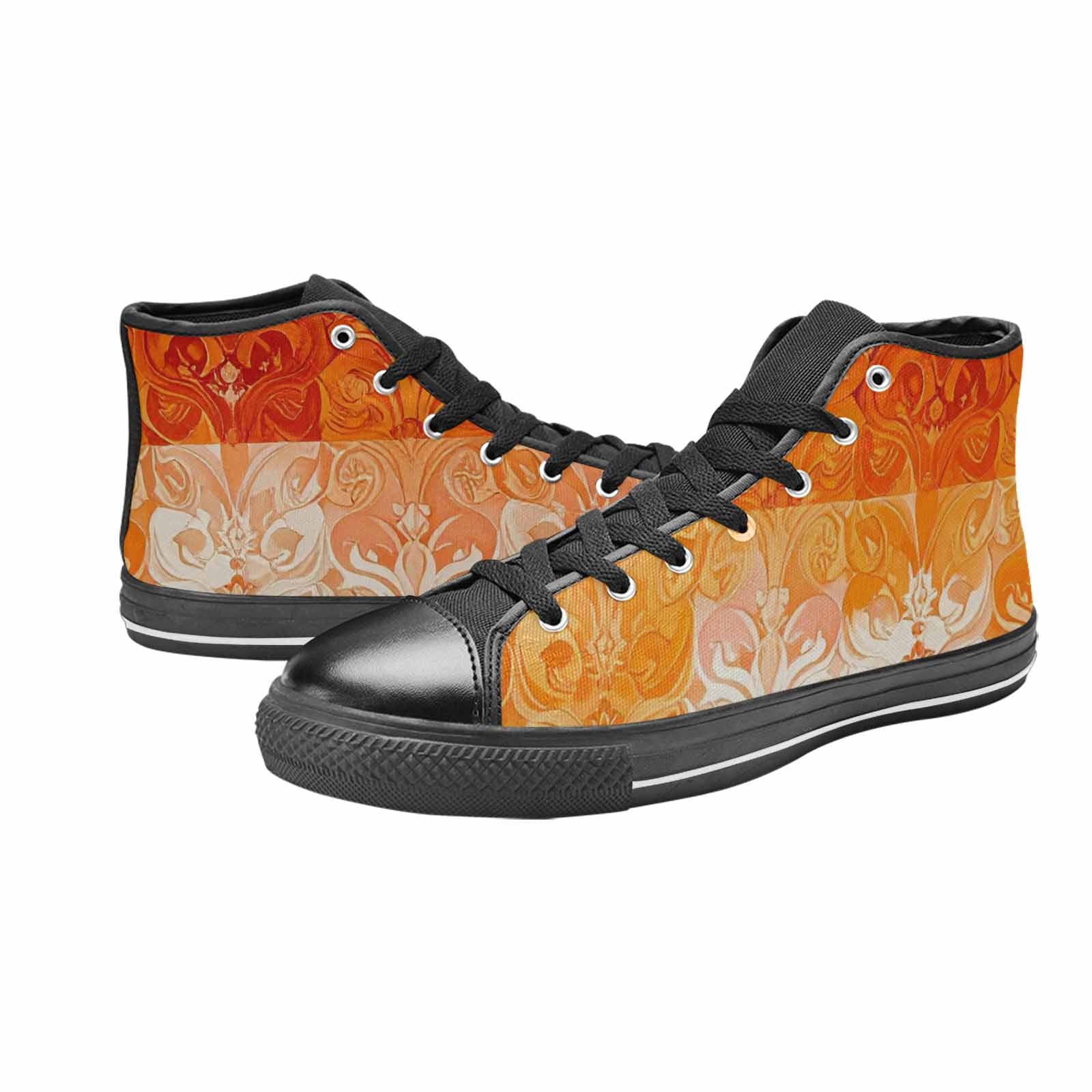 MEN'S Lesbian Flag Color High Top Canvas Grunge Sneakers