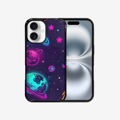 iPhone 16 Case — Space Galaxy Astronaut Pattern Planets Stars, Unique Phone Case Design