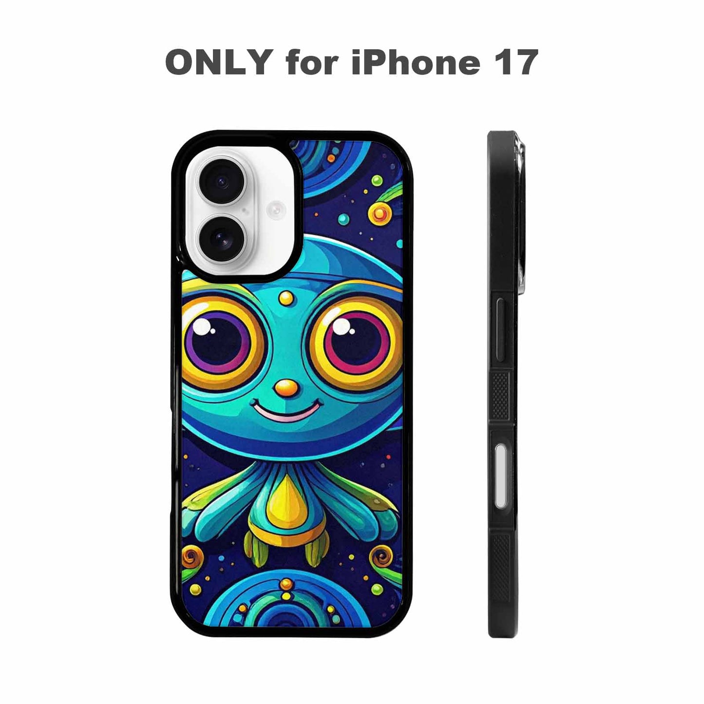 iPhone 17 Case — Alien Ufo Cartoon Art Alien Scifi, Custom Printed Phone Case