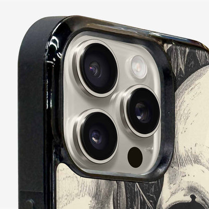 iPhone 15 Pro Max Case — 20 Skulls Overlapping Seamless Tileable Pattern, Custom Made Phone Cover