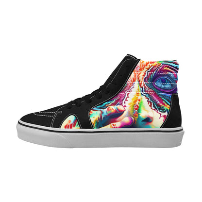 WOMEN'S Psychedelic Art Tie Dye High Top Skateboarding Dreamcore Custom Shoes