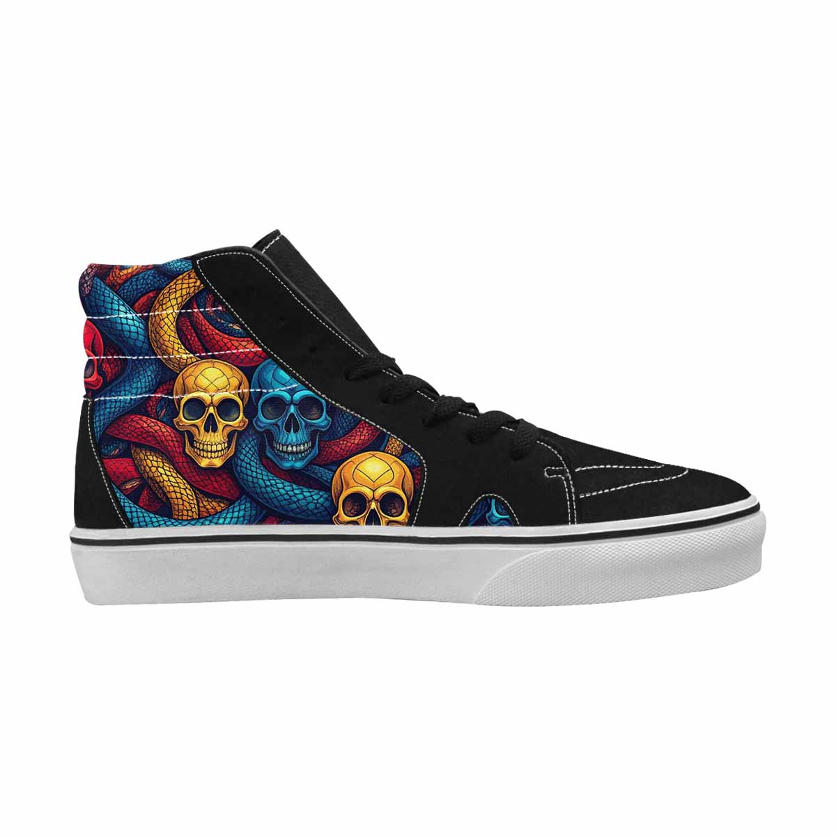 WOMEN'S Snake Skulls Print High Top Canvas Neon Fantasy Shoes