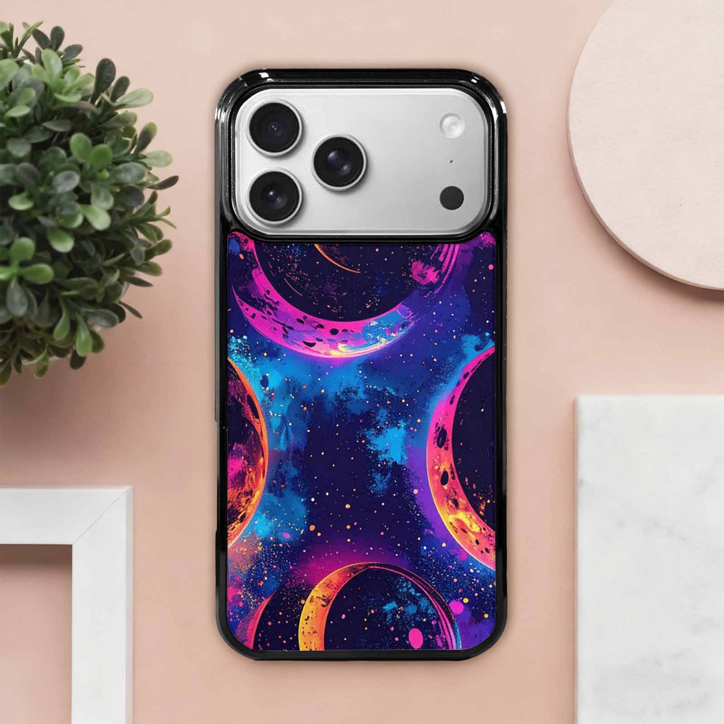 iPhone 17 Pro Max Case — Neon Winter Moon Cartoon Cute, Original Design Phone Case