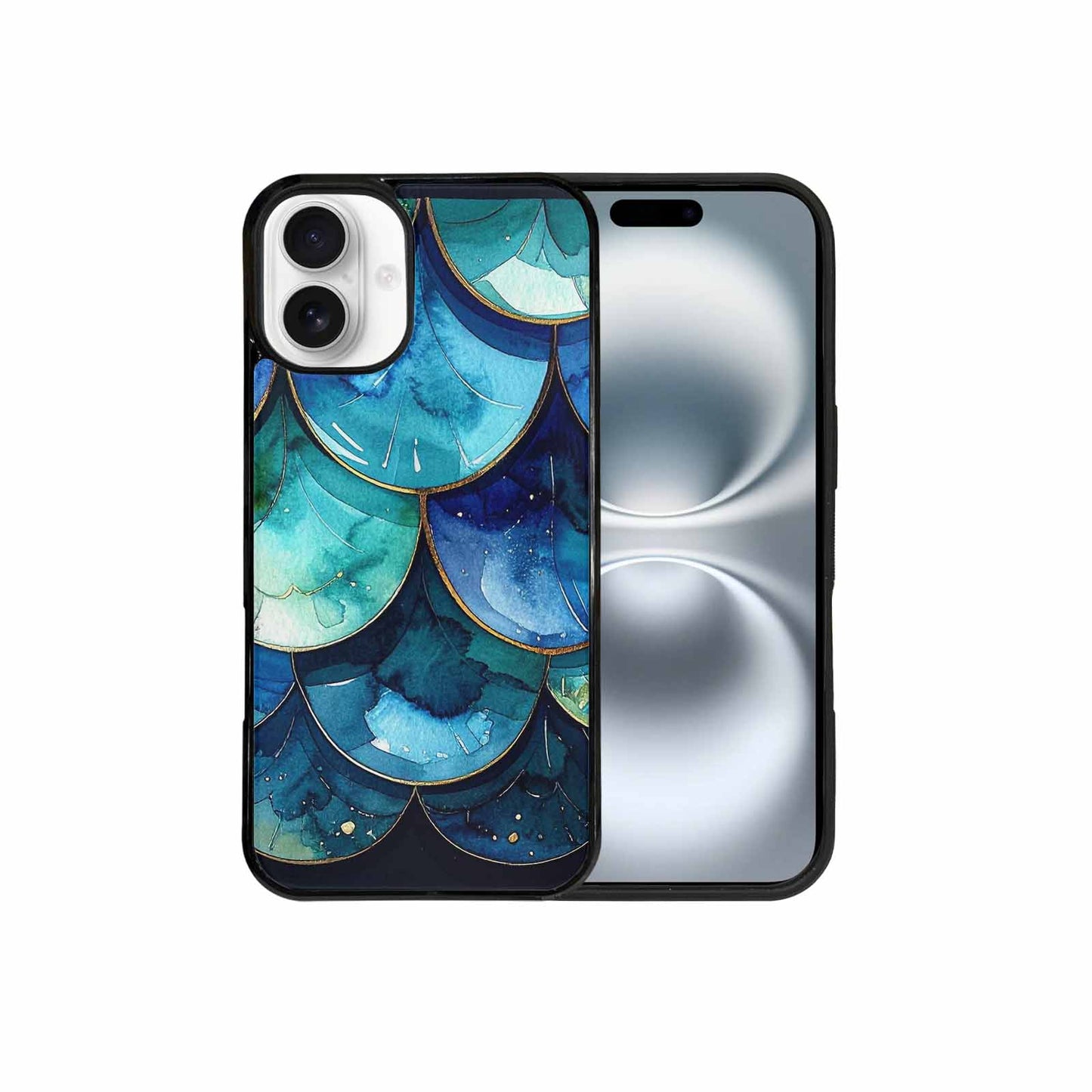 iPhone 16 Plus Case — Mermaid Scale Art Pattern, Custom Art Phone Cover