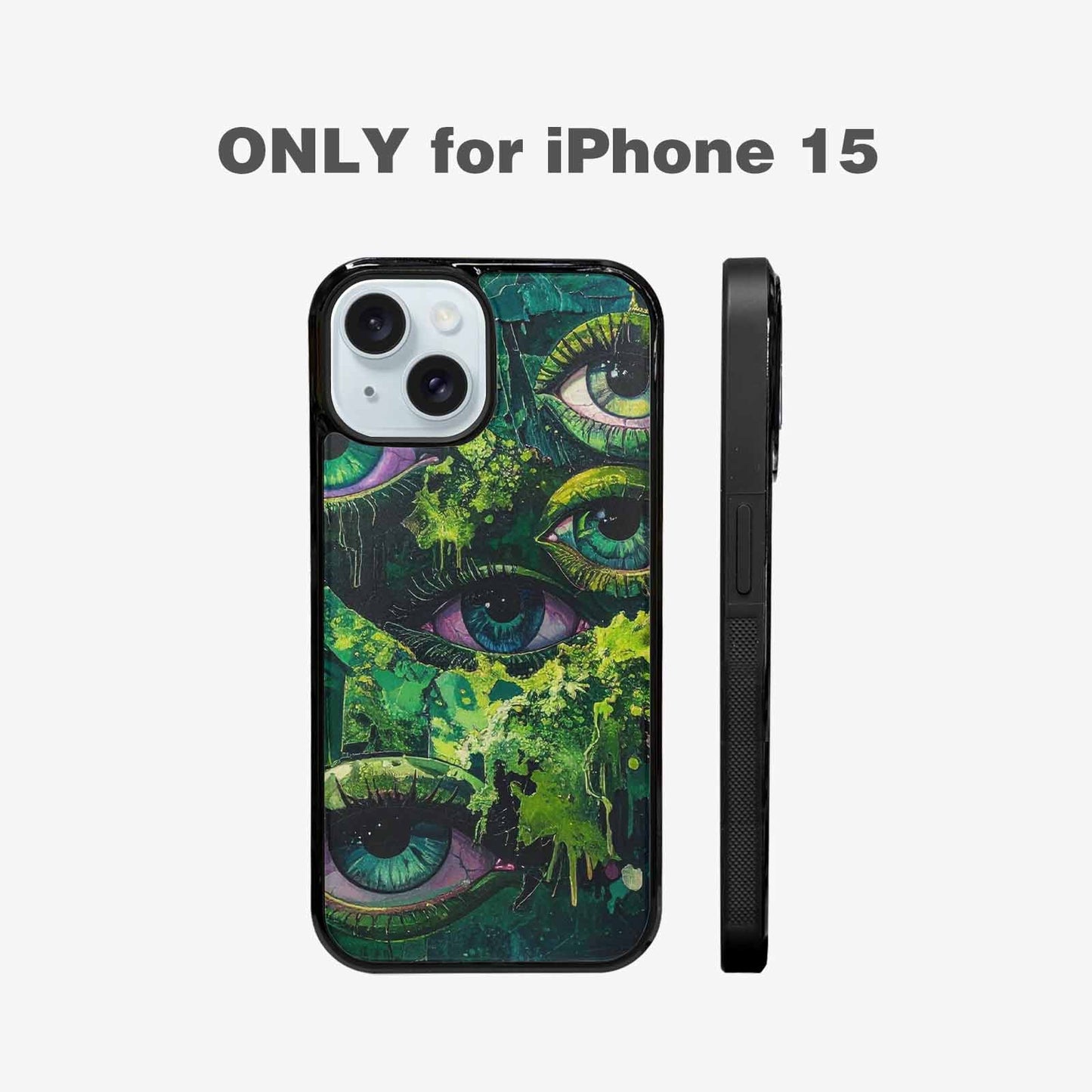 iPhone 15 Case — Reptile Eye Cartoon, Custom Made Phone Cover