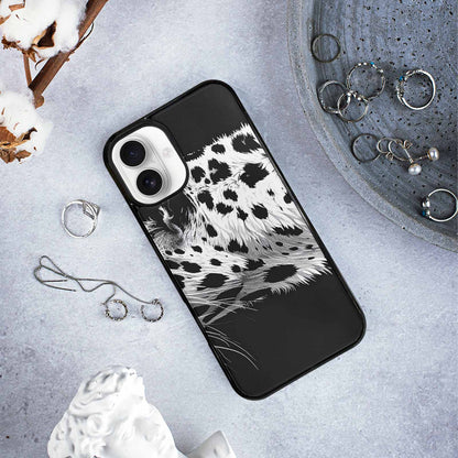 iPhone 16 Plus Case — Leopard Print Black And White Style, Custom Made Phone Cover