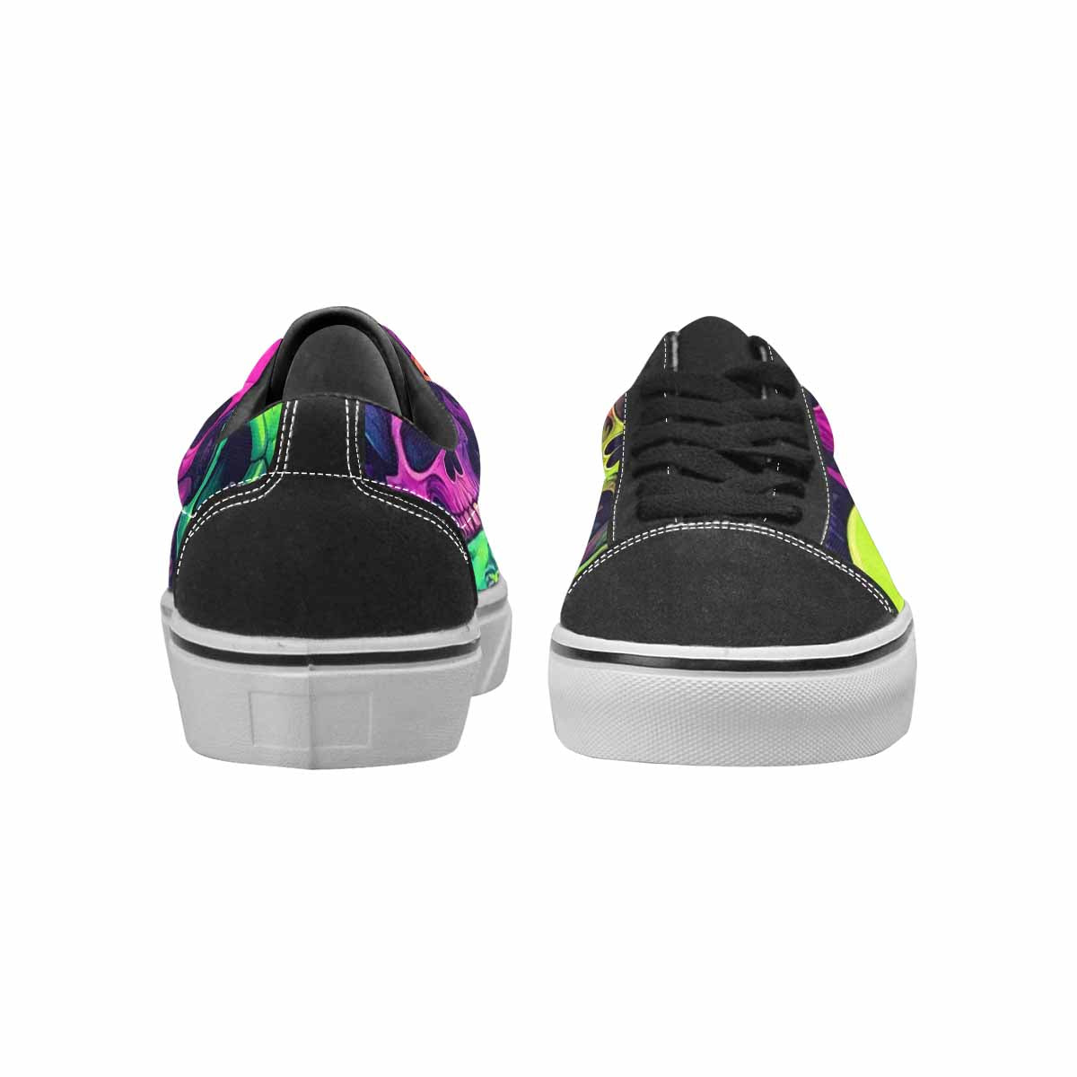 MEN'S Skulls - Neon Canvas Lace-Up Grunge Shoes