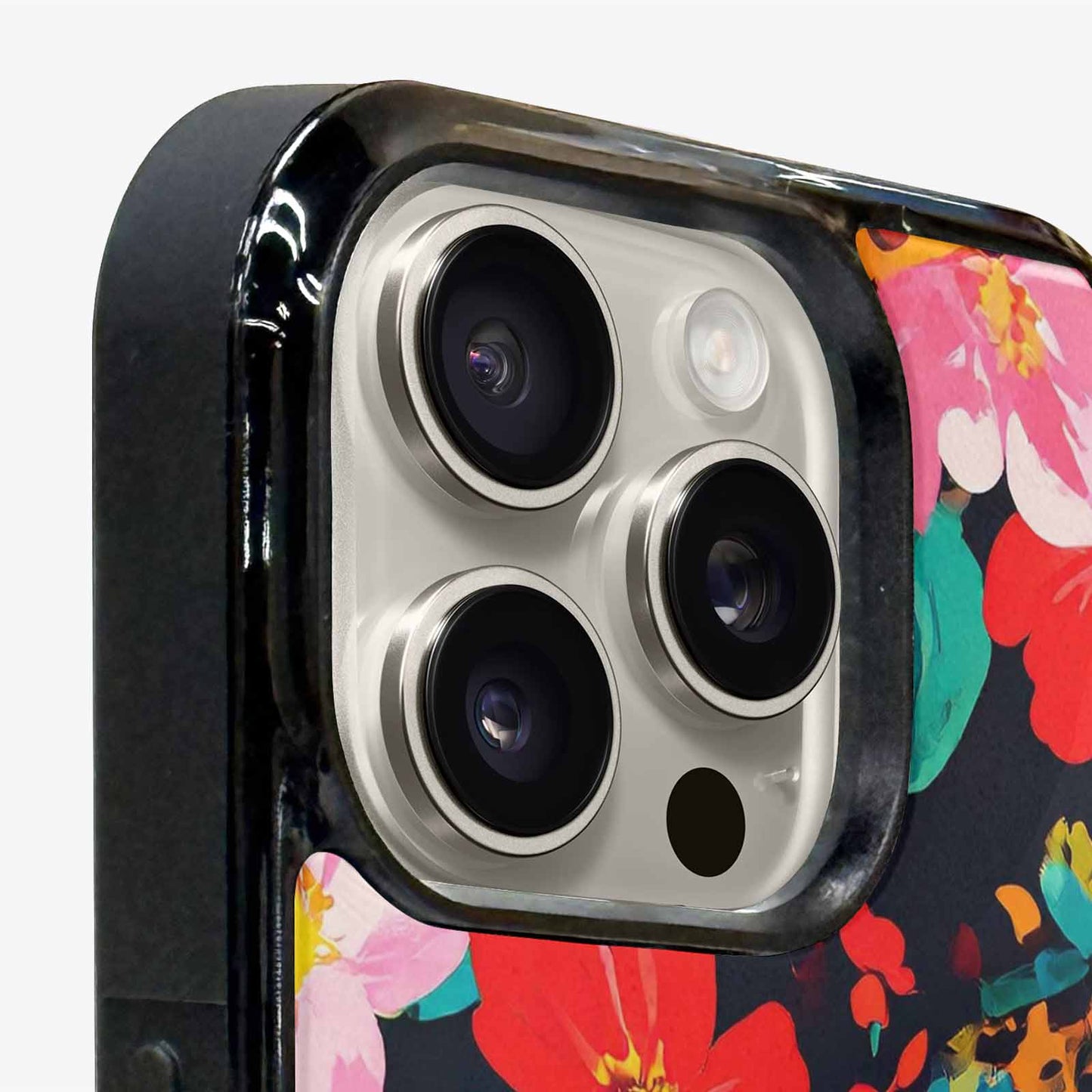 iPhone 15 Pro Max Case — Leopard Print Floral, Custom Art Phone Cover