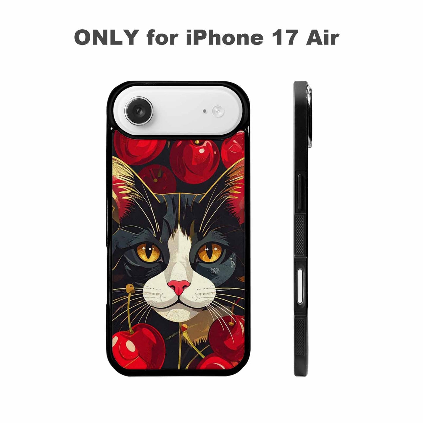 iPhone 17 Air Case — Retro Cherry Cat Face Retro Vintage, Custom Designed Case Cover