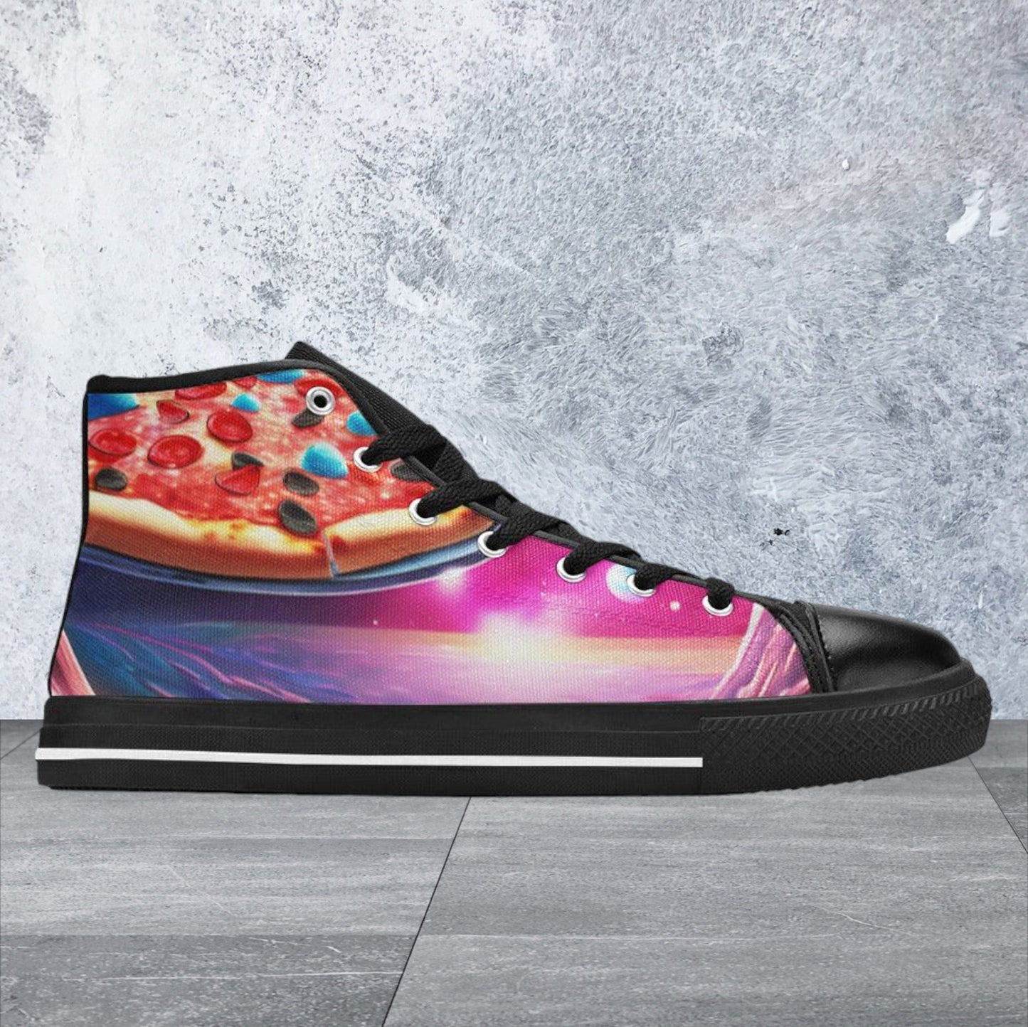 Jellyfish Crimson Black Wearable WOMEN Bold Art - Freaky Shoes | Custom Art Sneakers