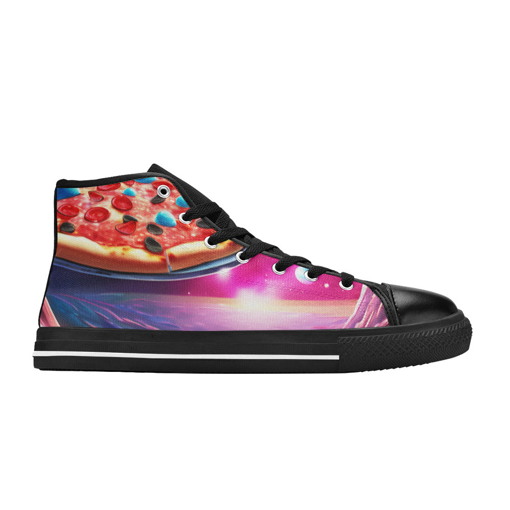 WOMEN'S Pizza Space 3 High Top Canvas Neon Fantasy Shoes
