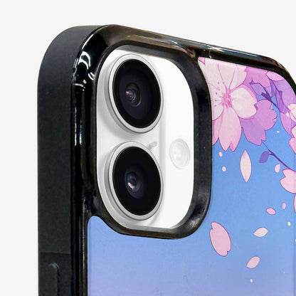 iPhone 16 Plus Case — Stylized Anime Style Cherry Blossom Petals, Original Design Phone Case