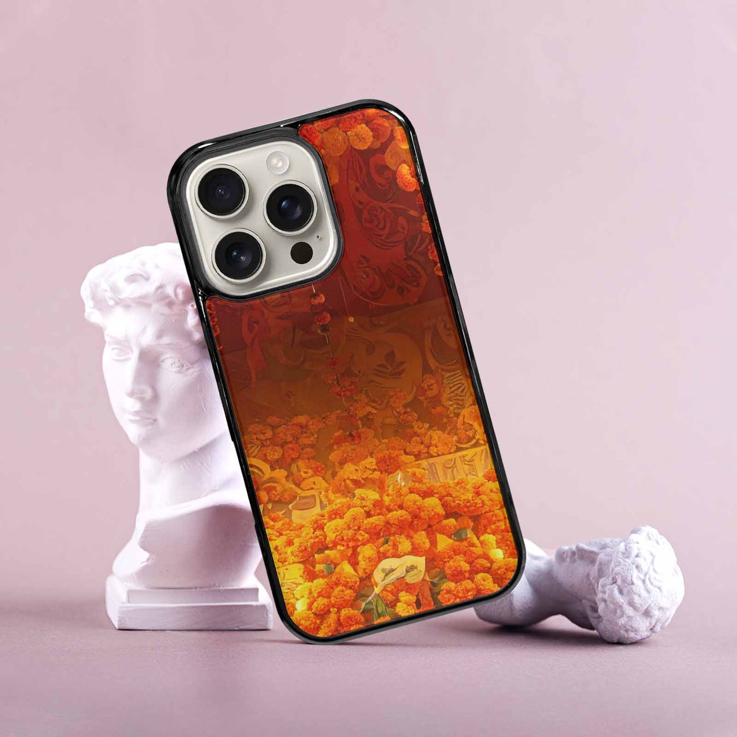 iPhone 16 Pro Case — Marigold Day Of The Dead Marigold, Custom Printed Phone Case