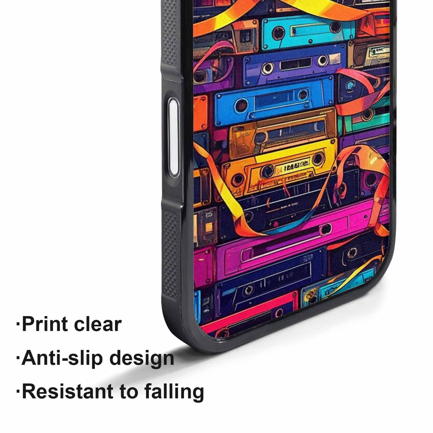 iPhone 17 Air Case — Retro Cassette Tape Pattern Hundreds Retro, Custom Printed Phone Case