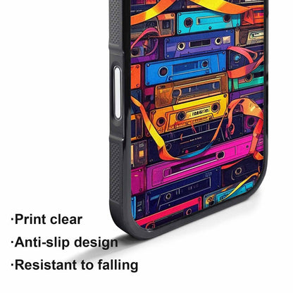 iPhone 17 Air Case — Retro Cassette Tape Pattern Hundreds Retro, Custom Printed Phone Case