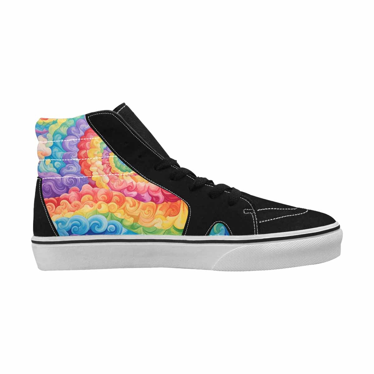 MEN'S Tie High Top Canvas Wallpaper Art Custom Sneakers