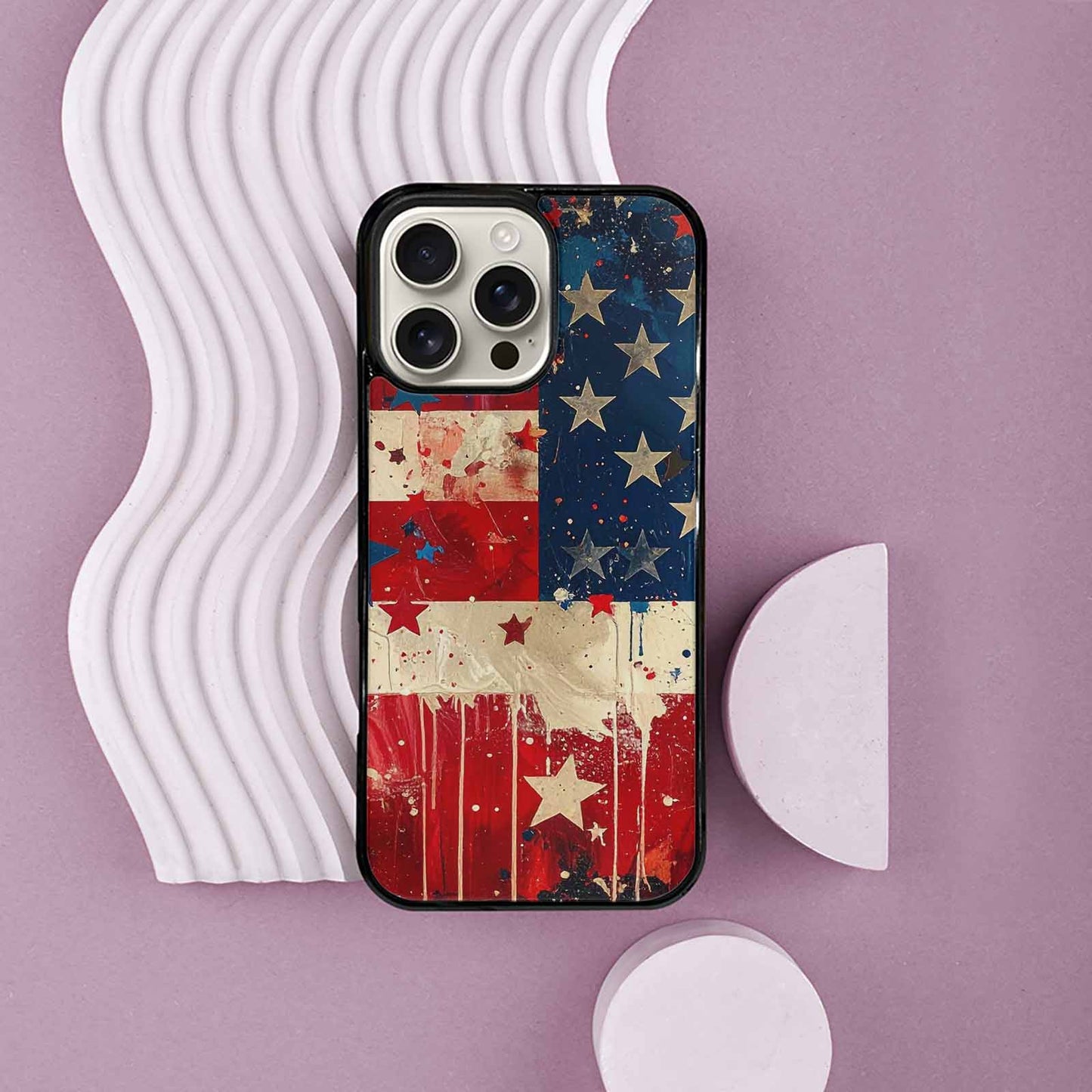 iPhone 16 Pro Max Case — Patriotic Stars And Stripes American Stars, Original Design Phone Case