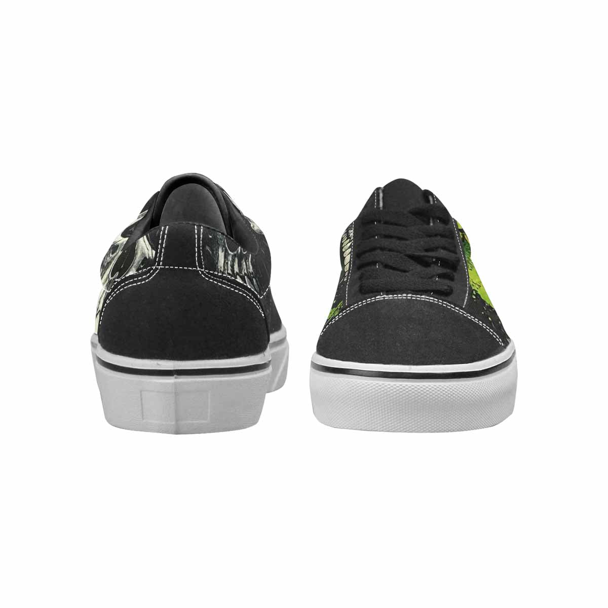 WOMEN'S Rainbow From Skull S Lace-Up Canvas Grunge Custom Shoes