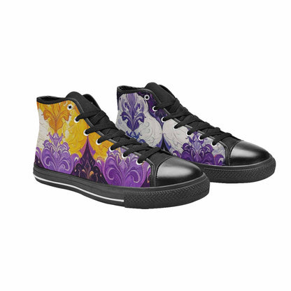 MEN'S Nonbinary Flag Color High Top Canvas Vivid Shoes
