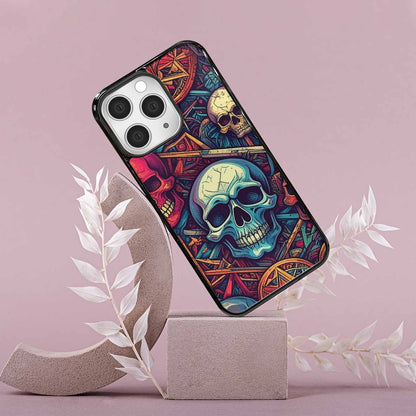iPhone 15 Pro Max Case — Sacred Geometry Lots Of Skulls Seamless, Original Design Phone Case
