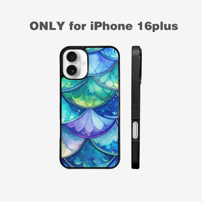 iPhone 16 Plus Case — Mermaid Scale Art Pattern, Customized Protective Case