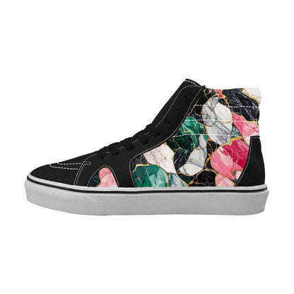 WOMEN'S Marble Stone Texture High Top Canvas Cottagecore Custom Shoes