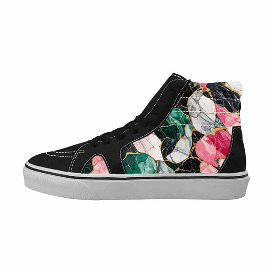 WOMEN'S Marble Stone Texture High Top Canvas Cottagecore Custom Shoes