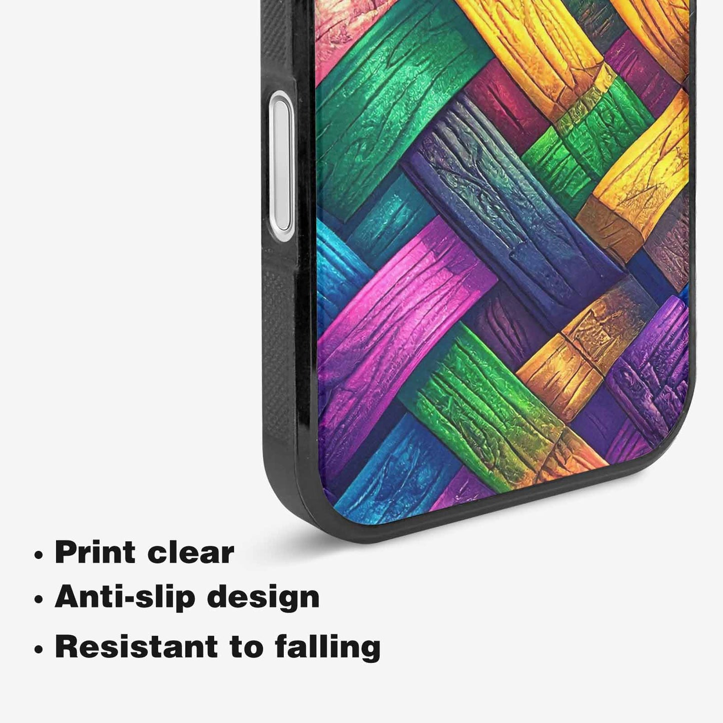 iPhone 16 Case — Polysexual Flag Color Theme Small Rainbow, Customized Protective Case